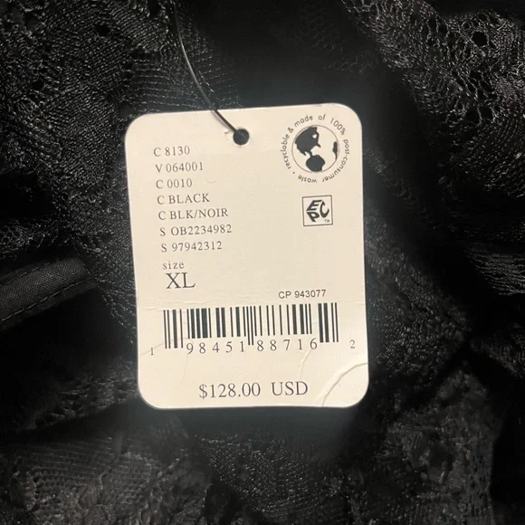 Free People LaLa Lace Mini Dress Color Black Size XL - Picture 9 of 9